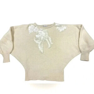 Diana desegnata da ITALY Lambswool/Angora Cream Butterfly Arm Sweater Women’s XS